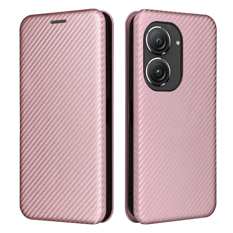 Zenfone 9 Zenfone 9 Carbon Fiber Wallets Folio Flip Synthetic Leather Phone Case
