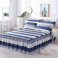 Bộ đồ giường bằng vải cotton trải giường đơn 1 bộ ba mảnh 5 bông 2 m 1,8m trượt 8 bộ giường ren cạnh 100% tấm váy giường đẹp	