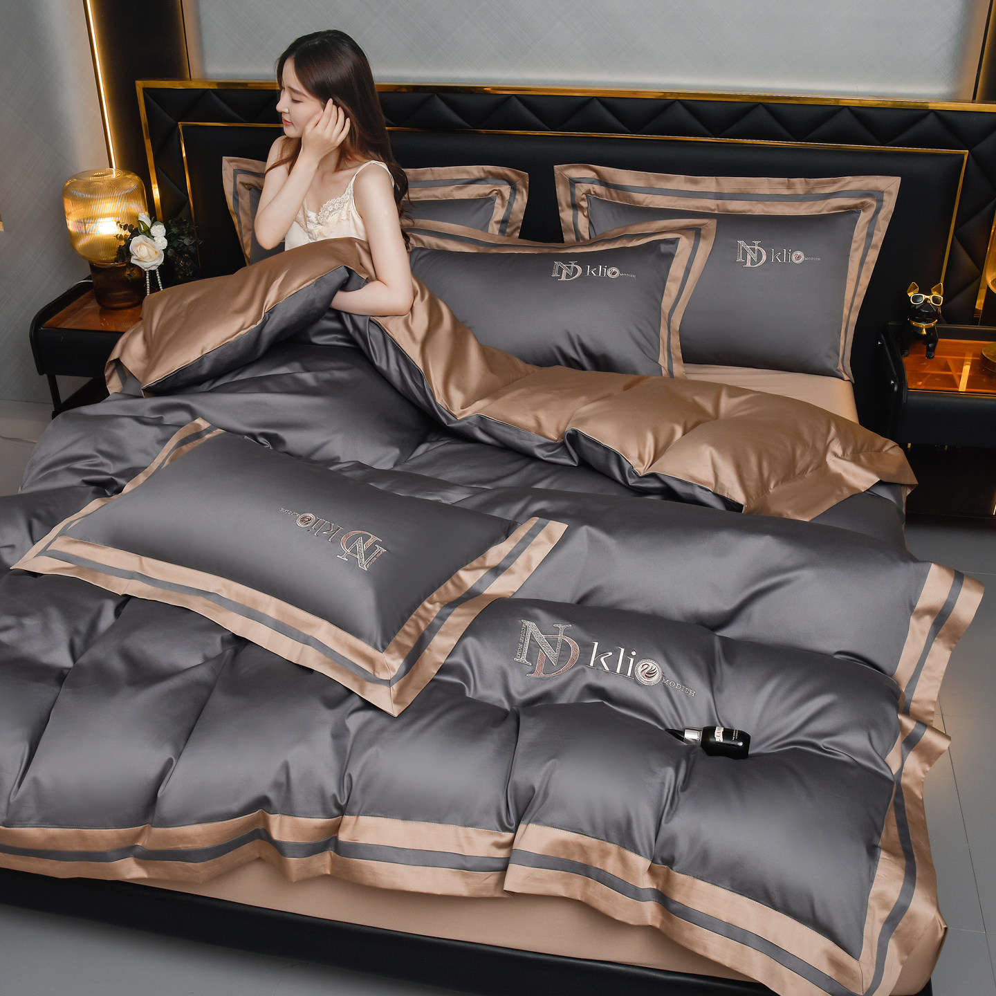 Class a Xinjiang Long-Staple Cotton Four-Piece Set, High-Grade All-Cotton Duvet Cover, Satin Pure Cotton Bed Sheet, Simple Bedding Set 4