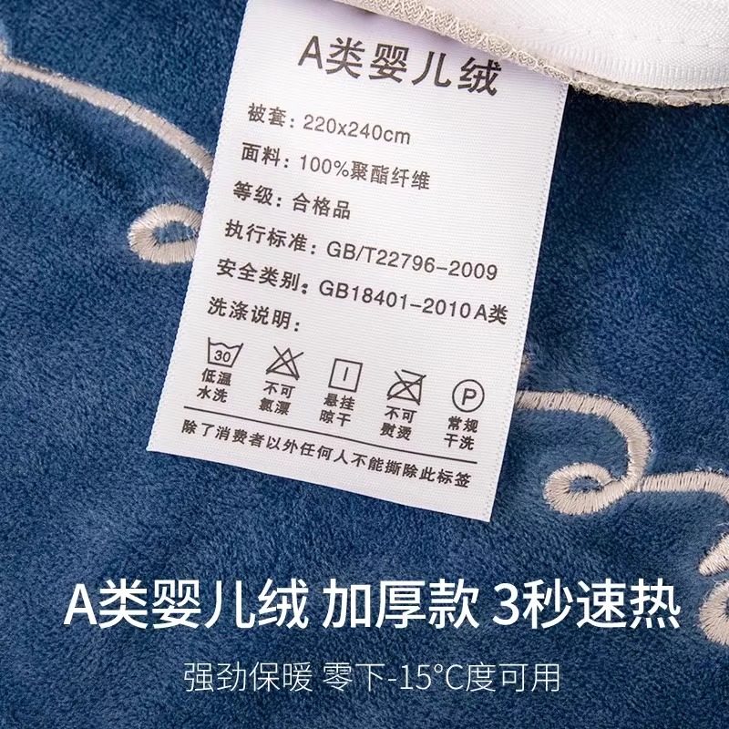 Class a Baby Milk Velvet Four-Piece Set Winter Coral Velvet Flannel Bed Sheet Thickened Duvet Cover Fleece-Lined Bedding 4