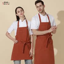 Fashion apron Korean overalls Kitchen home cooking men and women waist chef coffee shop custom work apron