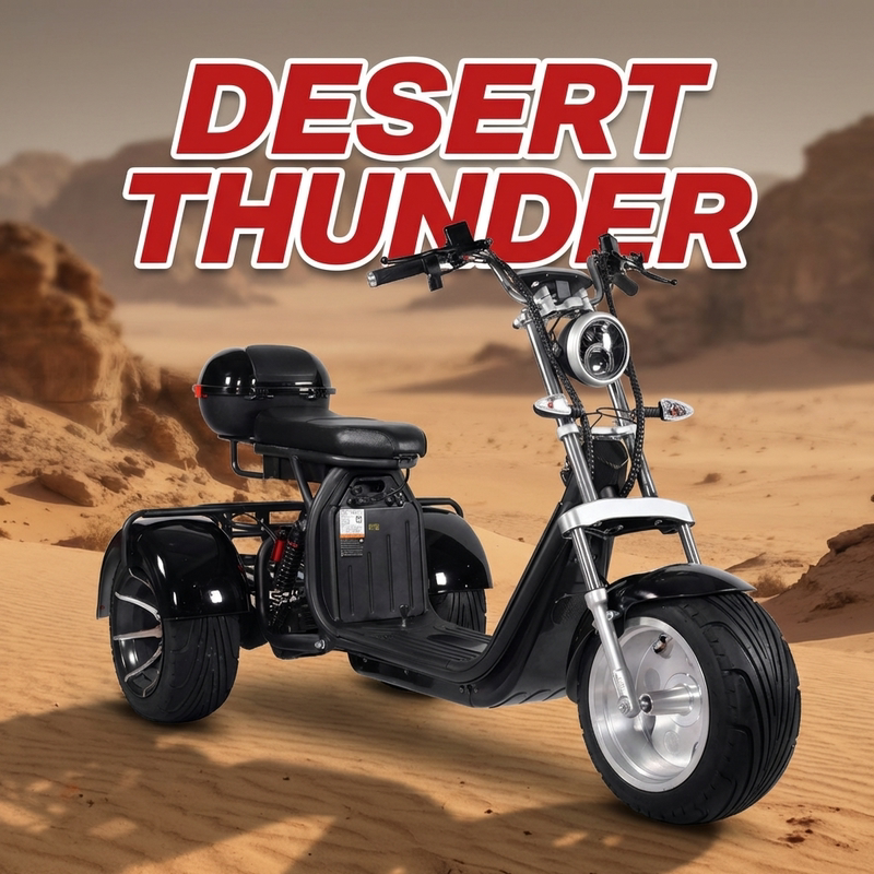 Harley Electric Three-Wheeled Scooter Lithium Battery Adult Electric Vehicle Non-Motorcycle Large Wheel Wide Tire Off-Road Mobility Vehicle