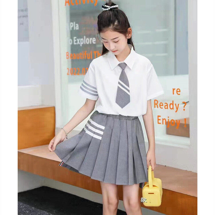 Girl Jk Uniform Dress Summer Dress Foreign Dress 2022 New Foreign Pie Children Hundreds Of Pleats, Little Girl Ocean Dress Surges