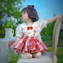 Girls Lolita dress summer dress 2023 new foreign style childrens jk uniform skirt baby college wind tutu skirt