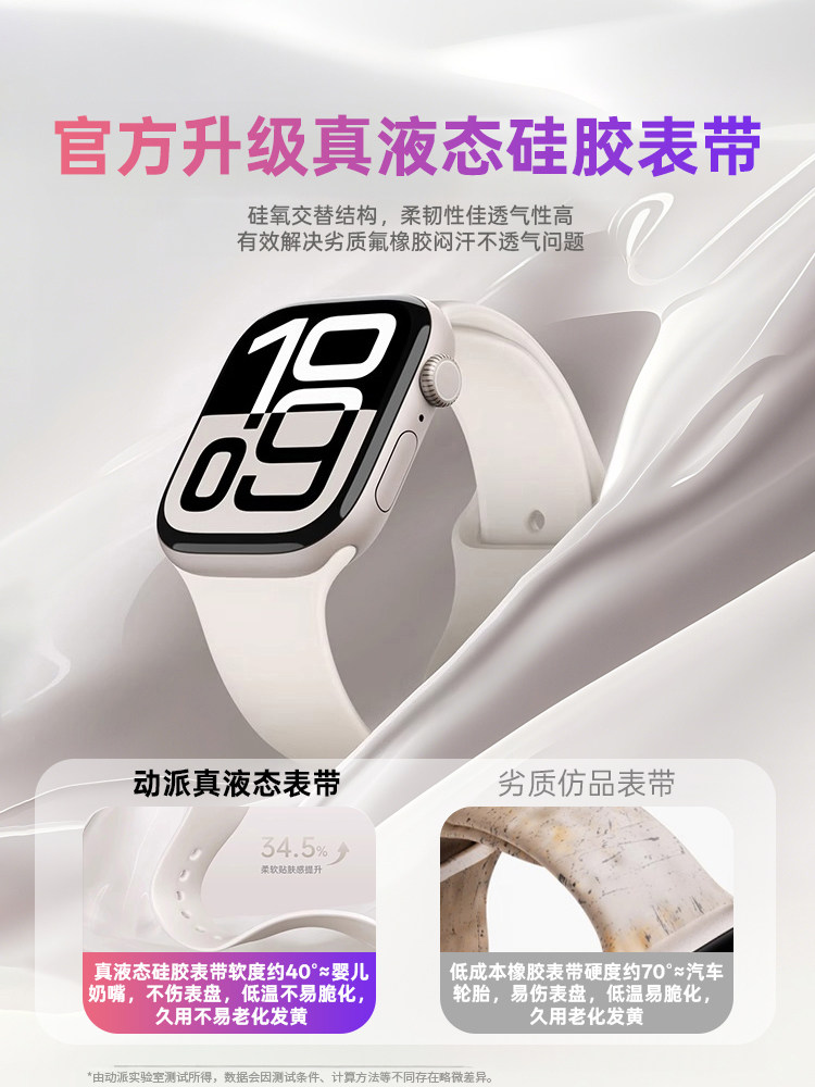 Dynamic Style Suitable for New Iwatchs11 Apple Watch Strap Applewatch10 Silicone S10 Unisex S9 Sports Iphonewatch7 Summer Breathable Model S8 High-End Feel Se3 Wristband 6