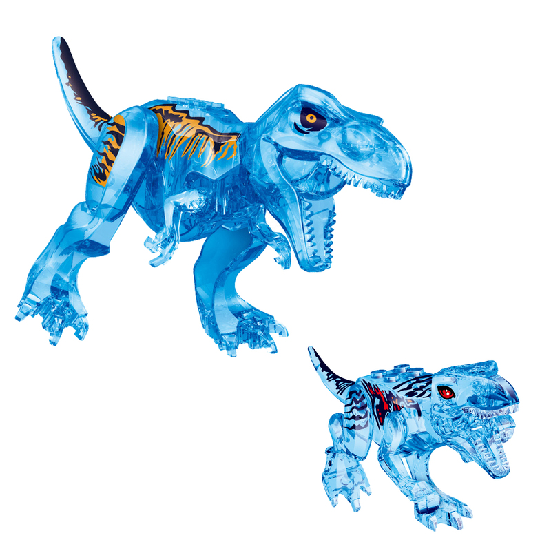 Jurassic Crystal Transparent Luminous Tyrannosaurus Pterosaur Large Dinosaur Park Building Block Model Boy's Educational Toy
