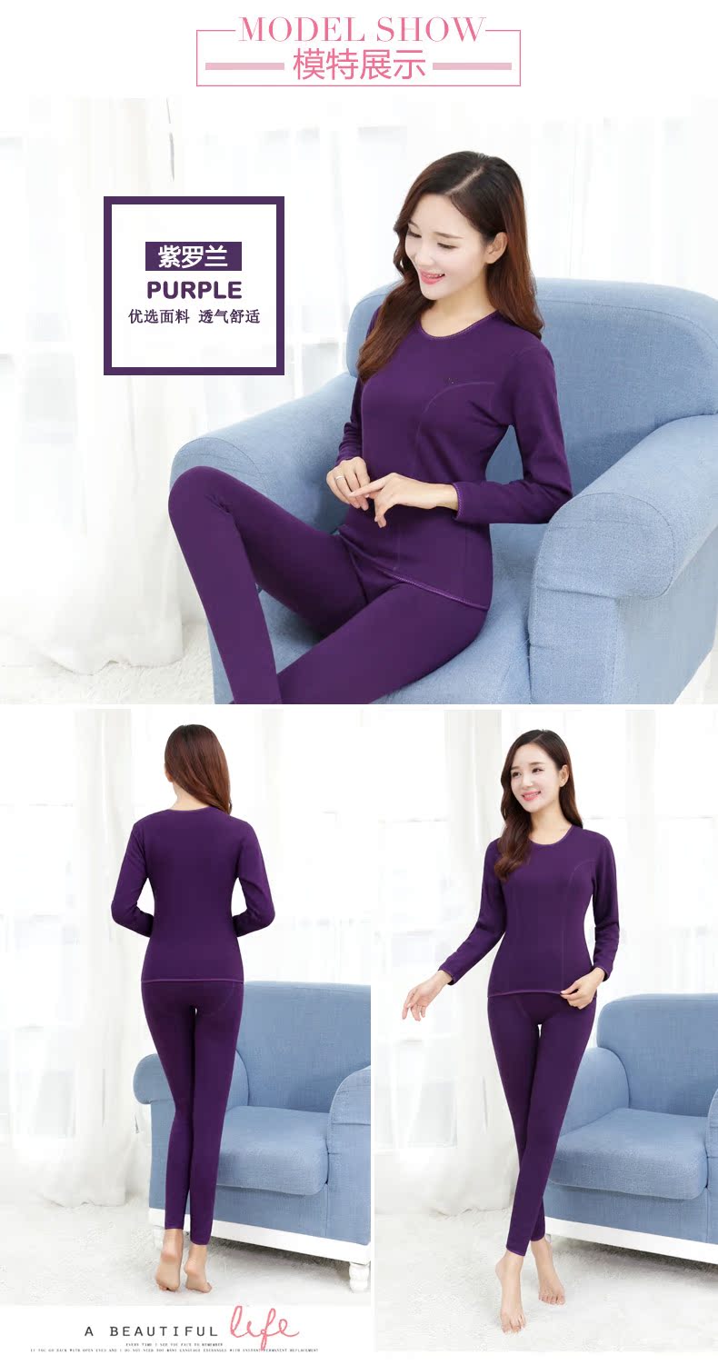 Hodo đậu đỏ cổ cao đồ lót nữ dày lên cộng với nhung kích thước lớn phù hợp với một nửa cổ cao mẹ trung niên bộ dài tay nữ