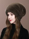 Mink Fur Hat for Women, Winter Thickened Warm Ear-Protecting Fur Hat, Whole Mink Fur Integrated Real Fur Headwrap Hat