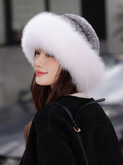 Mink Hat for Women, Autumn and Winter, Whole Mink Fur Small Top Hat, Mink Fur, Fox Fur, Real Fur Small Round Hat, Fisherman Hat, Korean Style