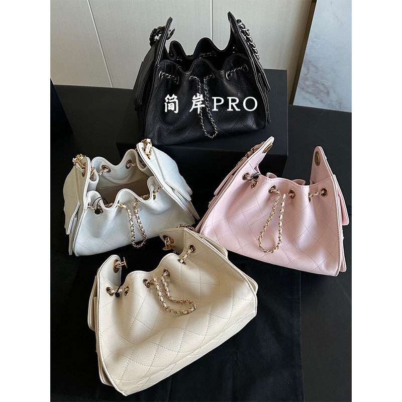 Jian'An Pro Classic Bestseller~26C Drawstring Bag 25Bag Mini Chain Bag Smooth Leather Shoulder Bag for Women