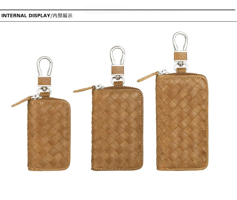 Nicholas retro dệt tay Wallets Ví nam dung lượng lớn ví da thắt lưng treo ví đựng chìa khóa ô tô