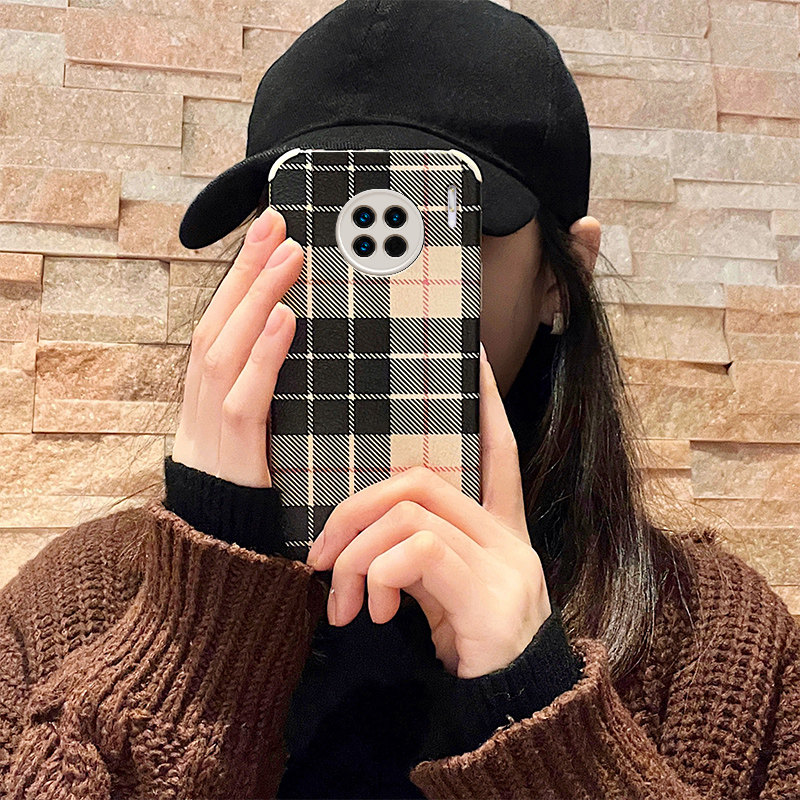 Huawei Mate30 mobile phone protection shell retro lattice mate30epro small lambskin mate20pro mobile phone protective sleeve full package mate20 silicone gel soft shell personality new