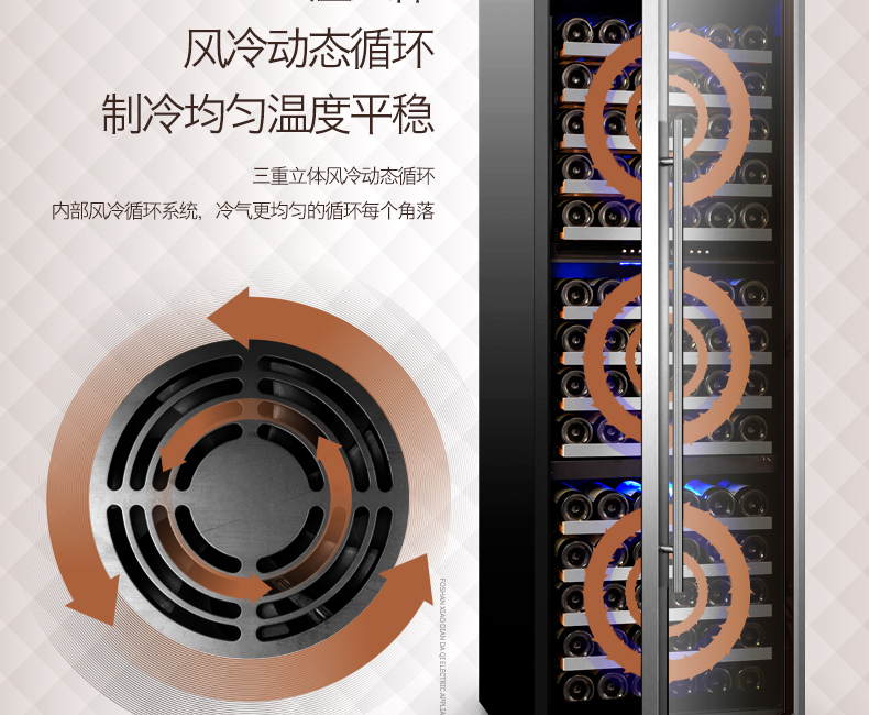 tủ rượu cổ điển Fasato / Fansadi USF-168T máy làm lạnh rượu vang nhiệt độ nhà không đổi độ ẩm ba vùng nhiệt độ tủ lạnh tủ rượu - Tủ rượu vang tủ để rượu vang