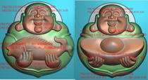 Grayscale image bmp relief image fine carving image jade carving image JDP Maitreya Buddha Buddha three-dimensional fish ingot