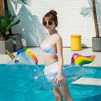 Swimming ring sequins unicorn swimming ring net red thickening ins swimming equipment beginners adult cute floating circle