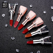 Marco Andy luxury bow crystal diamond lipstick shaking sound net red same princess style matte is not easy to pull out dry beauty makeup