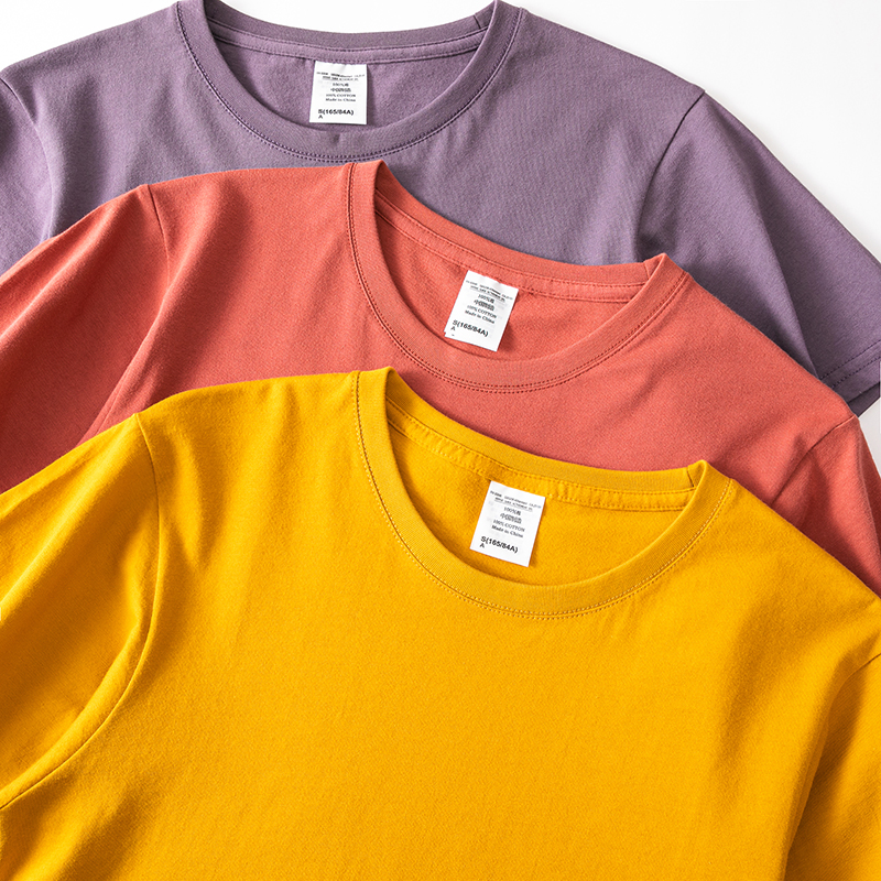 Value special offer Warm color heavy cotton simple fashion solid color loose casual wild summer