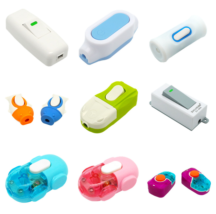 Household bedside switch hand-knead press light bulb switch boat-type wiring springboard old-fashioned button bedside switch