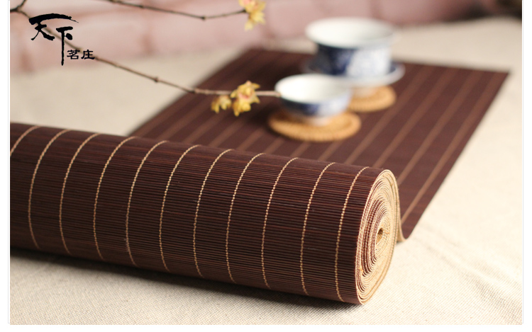 Thảm tre tre Thảm tre nhỏ Tre màn tre tre mat trà placemat trà coaster Pot mat bộ trà phụ kiện bàn cờ bàn trà tùy chỉnh bộ tách trà cao cấp