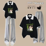 Спортивный костюм, весенняя летняя одежда, модный комплект для школьников, для средней школы, короткий рукав