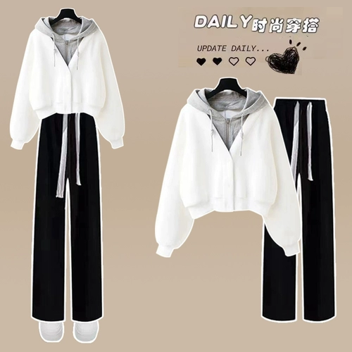 Демисезонный осенний комплект, толстовка с капюшоном для школьников, для средней школы