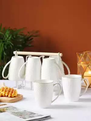 Cup set of household set living room Nordic tea cup with cute ceramic water cup simple creative 6 with teapot