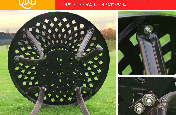 Bàn ghế ngoài trời đúc bàn nhôm đúc bàn ghế ngoài trời giải trí rèn sắt cà phê ban công sân vườn bàn ghế kết hợp năm mảnh ghế mây ban công