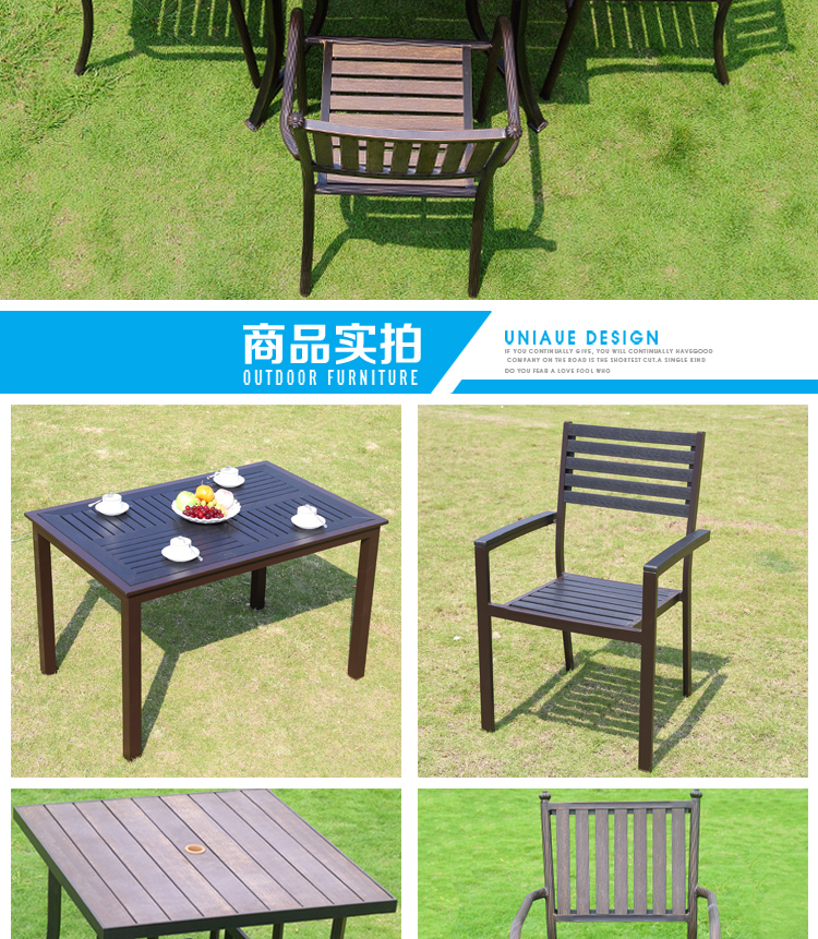 Bàn ghế ngoài trời đúc bàn ghế nhôm năm mảnh sân vườn giải trí ngoài trời ban công cà phê Bàn ghế sắt rèn kết hợp ngoài trời bộ bàn ghế ban công chung cư