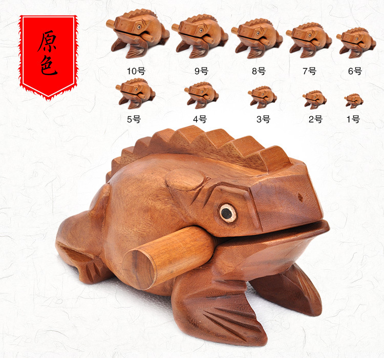 泰国木质青蛙摆件饰旅游纪念手工艺礼品木雕蟾蜍创意发声儿童玩具