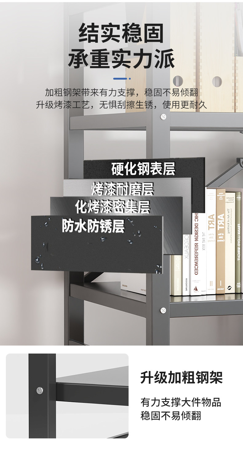 Балкон стойки 折叠免安装书架家用分层仓库收纳货架多功能阳台可移动快递储物架 0431