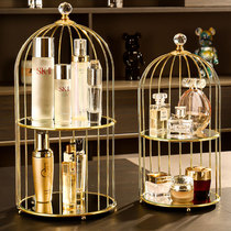 Light luxury cosmetics collection box Creative cage desktop skin care products Lipstick red perfume dresser