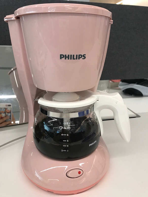 Máy pha cà phê Philips Mỹ màu hồng HD7431 tự động nhỏ giọt bình cà phê nhỏ HD7434 - Máy pha cà phê