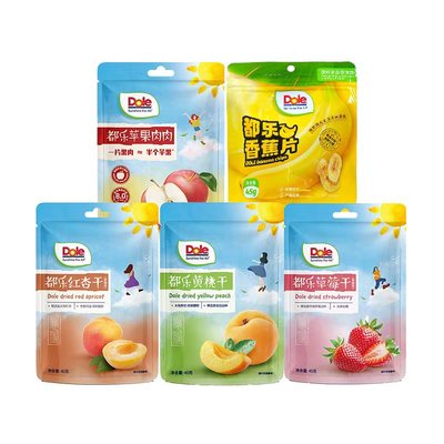 都乐dole苹果黄桃草莓红杏香蕉片香蕉卷果干零食dole都乐旗舰店