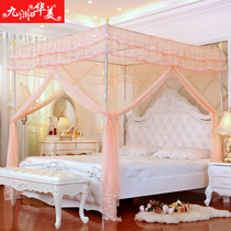 Palace mosquito net three doors 1 8 meters bed double household 1 5 floor bracket pattern Bill person 1 21 5 Princess wind