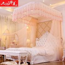 U-shaped rail mosquito net court Princess thick thick encryption 1 8m bed double household grain bracket 2020 New