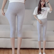 Quần legging bà bầu bảy điểm cotton co giãn Quần bà bầu mặc hè 2019 xuân hè và quần lọt khe mỏng màu 7 - Phụ nữ mang thai quần / quần bụng