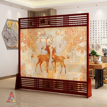 Feng Shui Chinese seat screen solid wood screen partition living room entrance modern simple hollow bedroom hotel semi-transparent screen