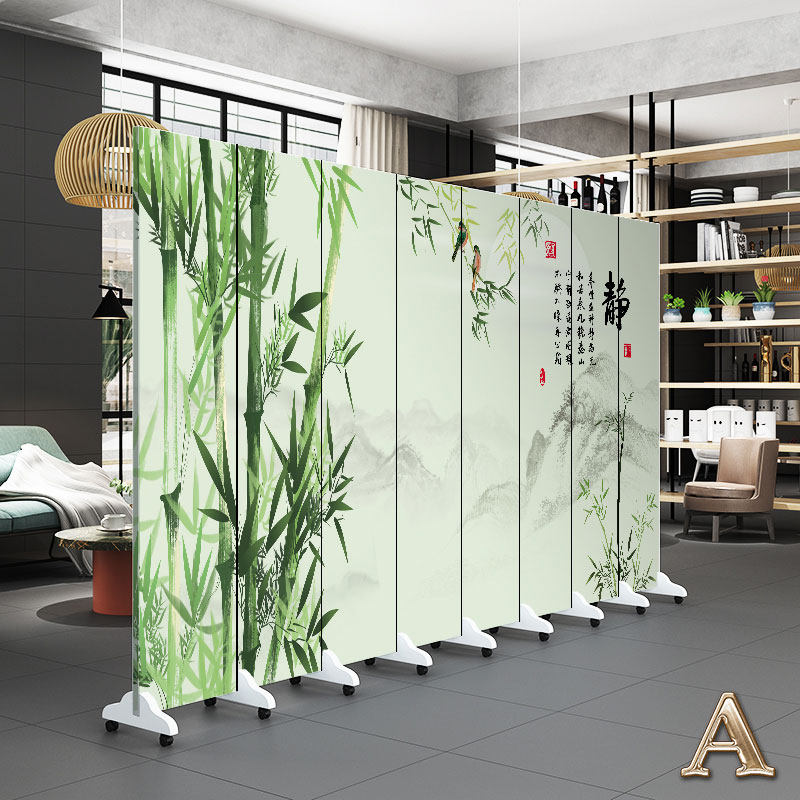 New Chinese Screen partition Living room Xuanguan Folding Mobile Book House Office Tea Room Dining Hall Brief Bamboo Folding Screen