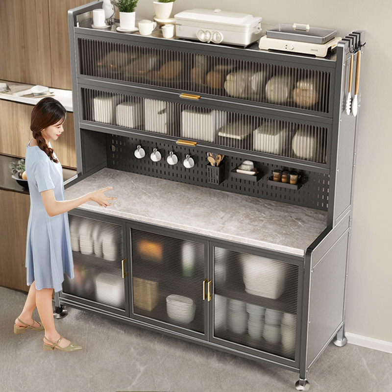 Shuaishi Slate Kitchen Storage Rack, Sideboard Storage, Floor-Standing Multi-Layer Microwave Oven, Multi-Functional Storage Cupboard, Cabinet Shuaishi Slate Kitchen Storage Rack, Sideboard Storage, Floor-Standing Multi-Layer Microwave Oven, Multi-Functional Storage Cupboard, Cabinet