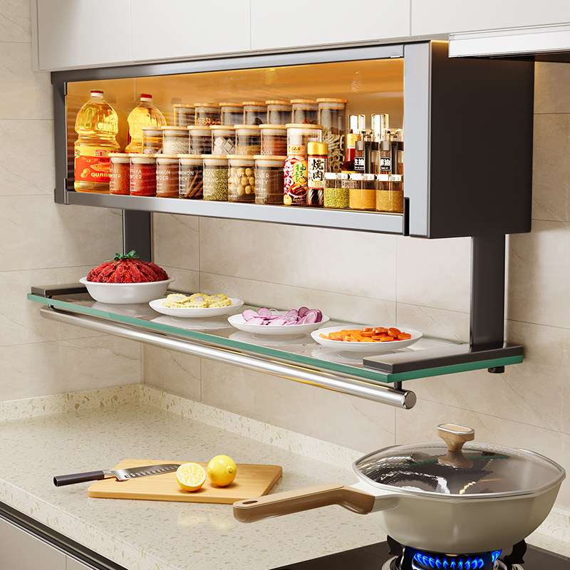 Кухонные стеллажи для приправ Shuaishi настенные шкафы, коробки для приправ, лотки для овощей, настенные шкафы для хранения