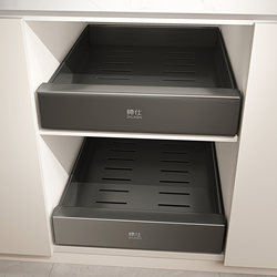 Pull-Out Storage Rack for Kitchen Cabinets, Drawer-Style Deep Cabinet Storage Box, Narrow Gap Pull-Out Basket under the Sink