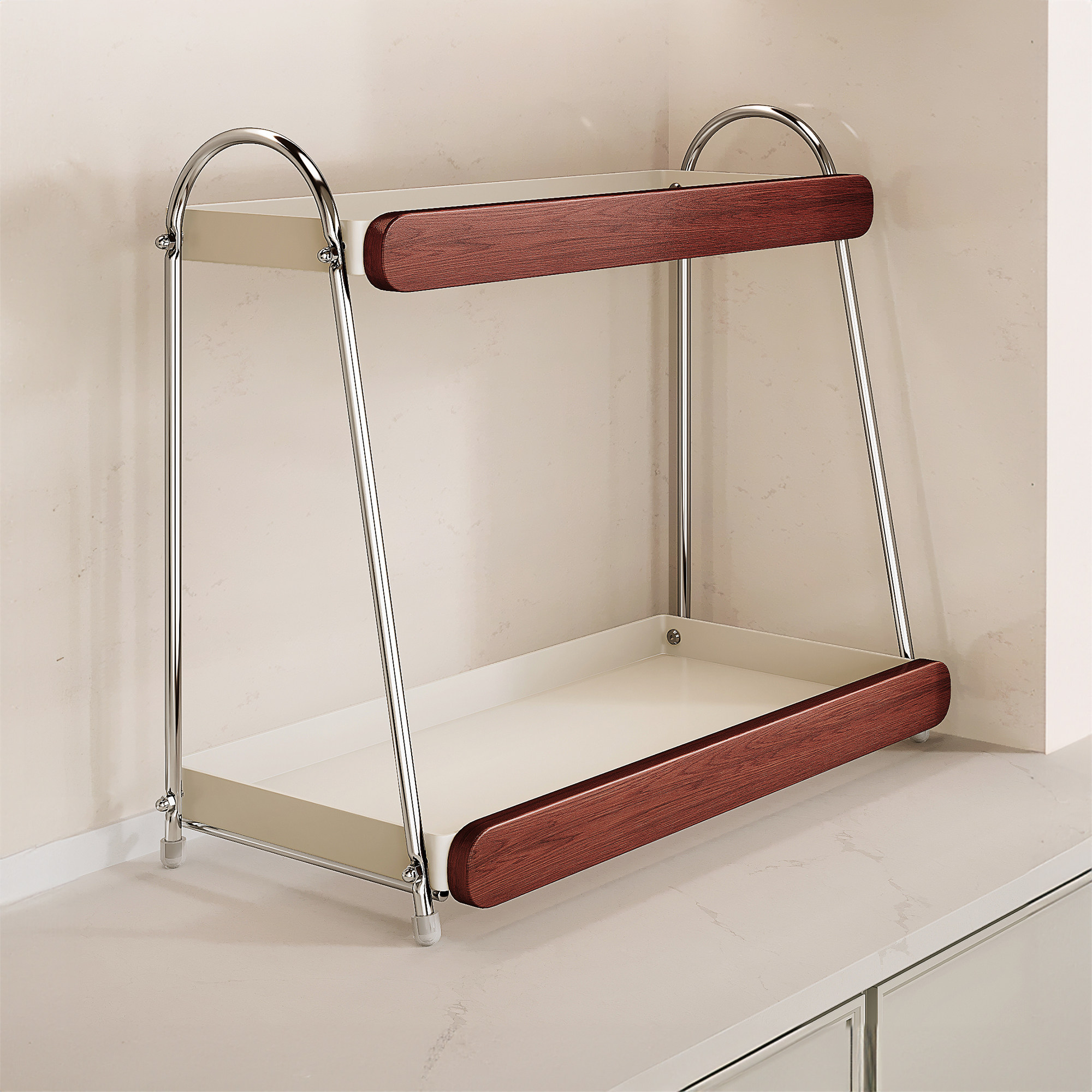 帅仕调料品置物架厨房中古风调味料多功能收纳架子盒多层台面家用