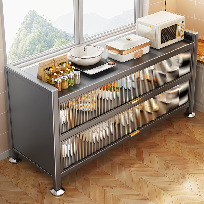 Handsome kitchen shelve with floor multilayer cupboard Home microwave oven Cupboard Dining Side Cabinet Containing Cabinet Locker-Taobao