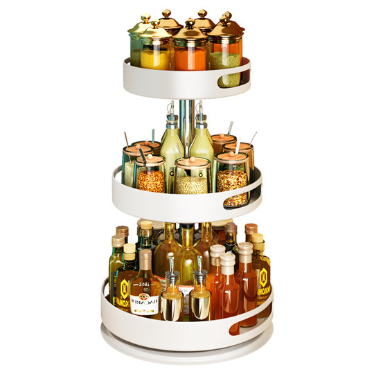 Kitchen condiment storage rack can rotate condiments special corner countertop oil salt sauce vinegar bottle multi-function storage box