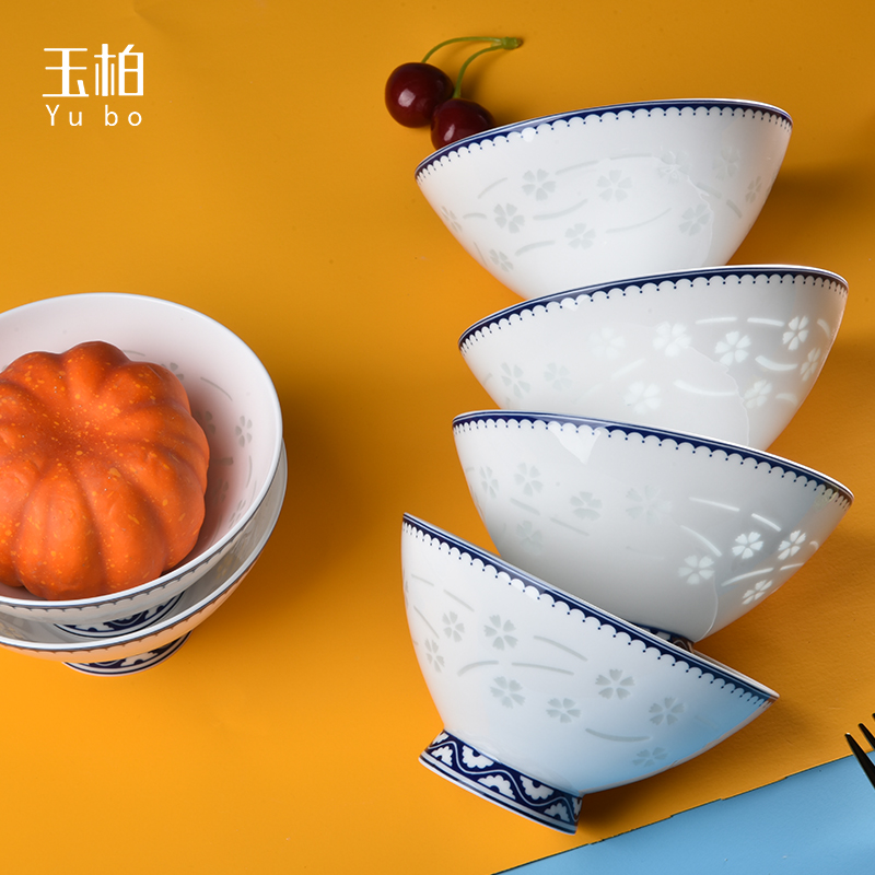 Jingdezhen exquisitely carved jade BaiLingLong use microwave oven dedicated job cutlery set safety and health