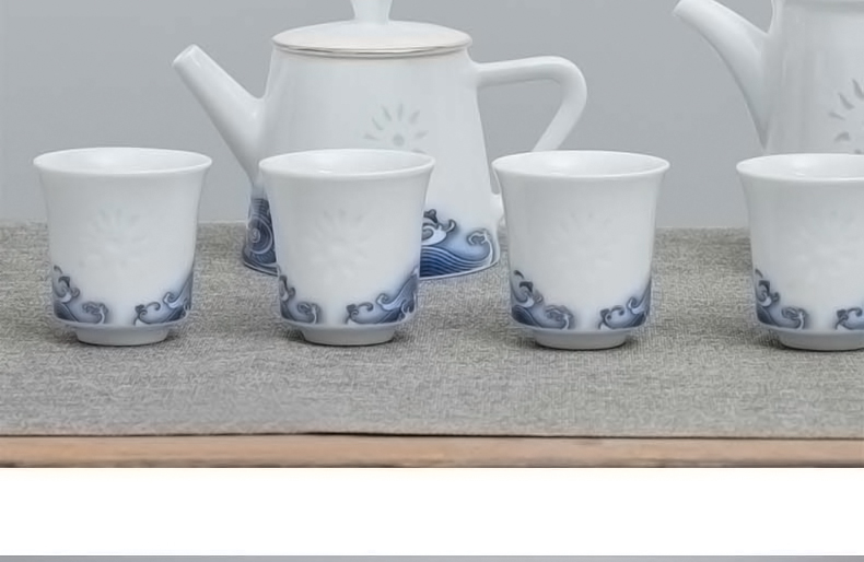 Jade BaiQing flowers and exquisite porcelain of jingdezhen porcelain kung fu tea cups ceramic tea set Chinese fortuna 's legacy