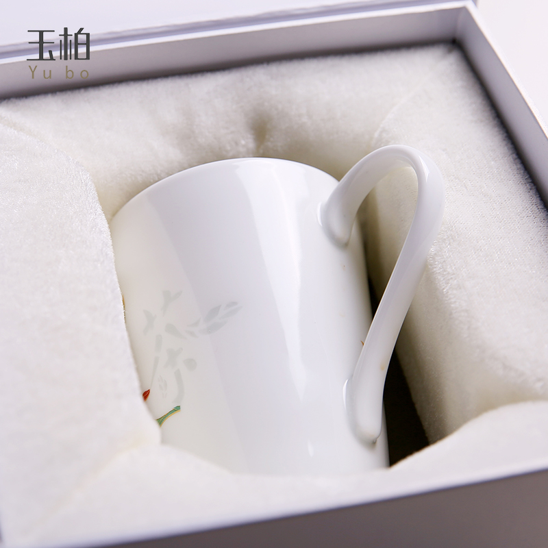 Jade cypress jingdezhen ceramic cup keller cup coffee cup creativity and exquisite glass of orange and exquisite porcelain