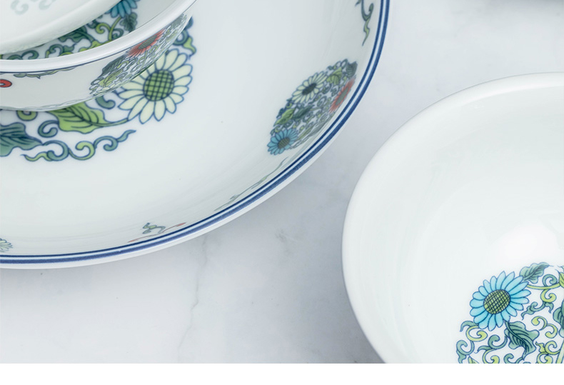 Jade cypress pastel and exquisite dishes suit white porcelain tableware in jingdezhen glaze covered 26 times home dishes by