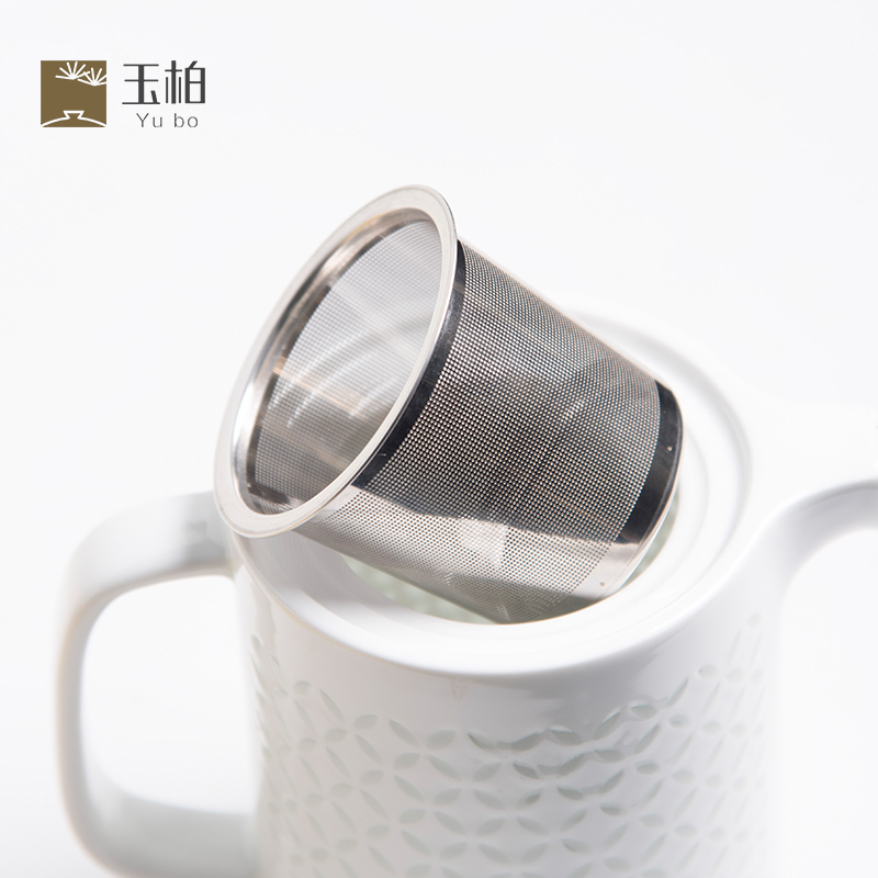 Jingdezhen BaiLingLong a pot of two cups of white jade garden balcony pure copper lines three - piece tea set