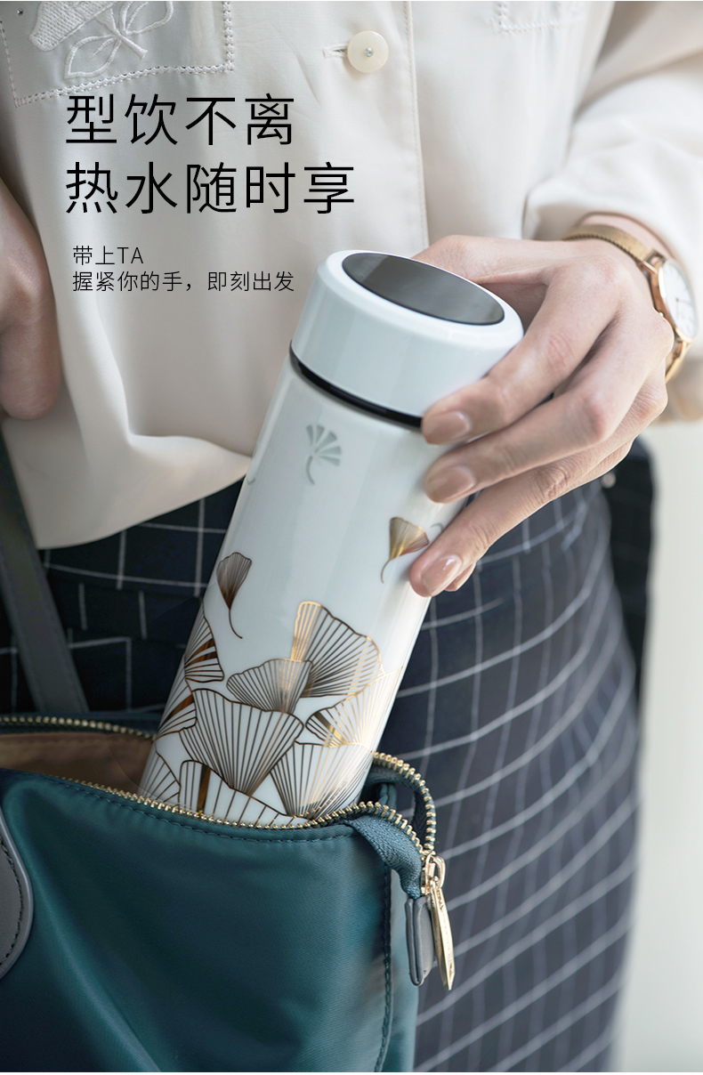 Jingdezhen intelligent temperature display which enable practical beautiful and ultimately responds a cup of the see colour temperature of the four seasons of chun xiaqiu winter